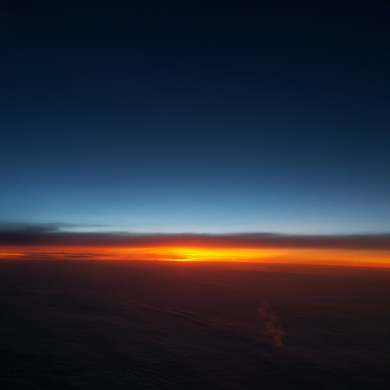Smooth sunset while feeling on the edge of space.